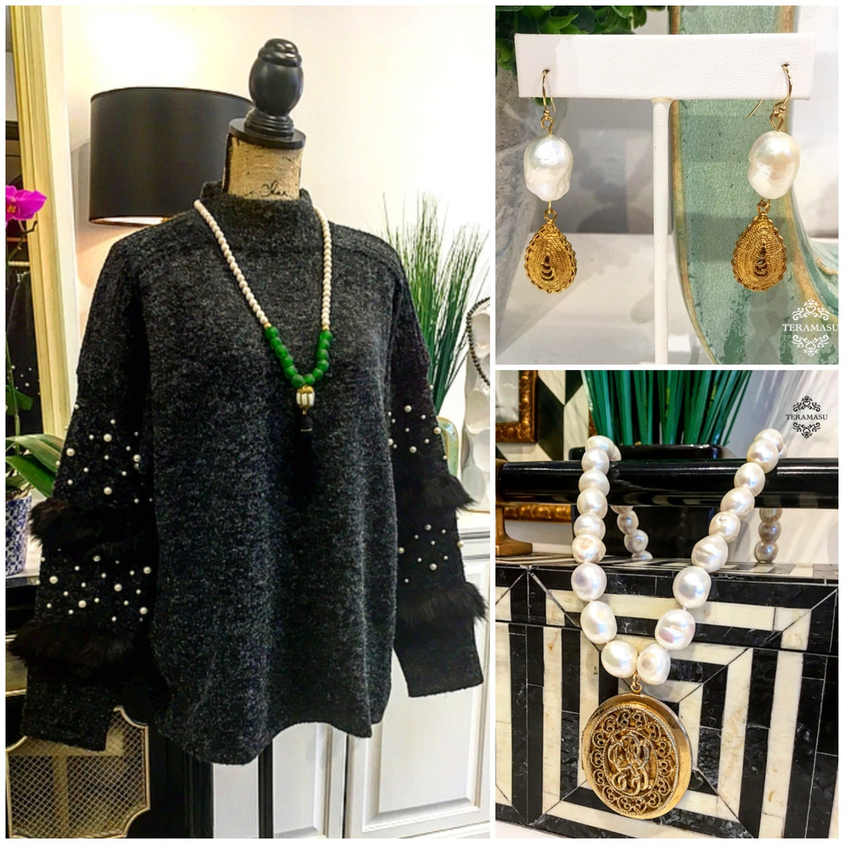 Saturday Stunners: Classic Pearl Outfit Inspiration for Your Autumn Style from Teramasu