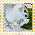 Light Blue Faceted Agate with Baroque Pearl Necklace