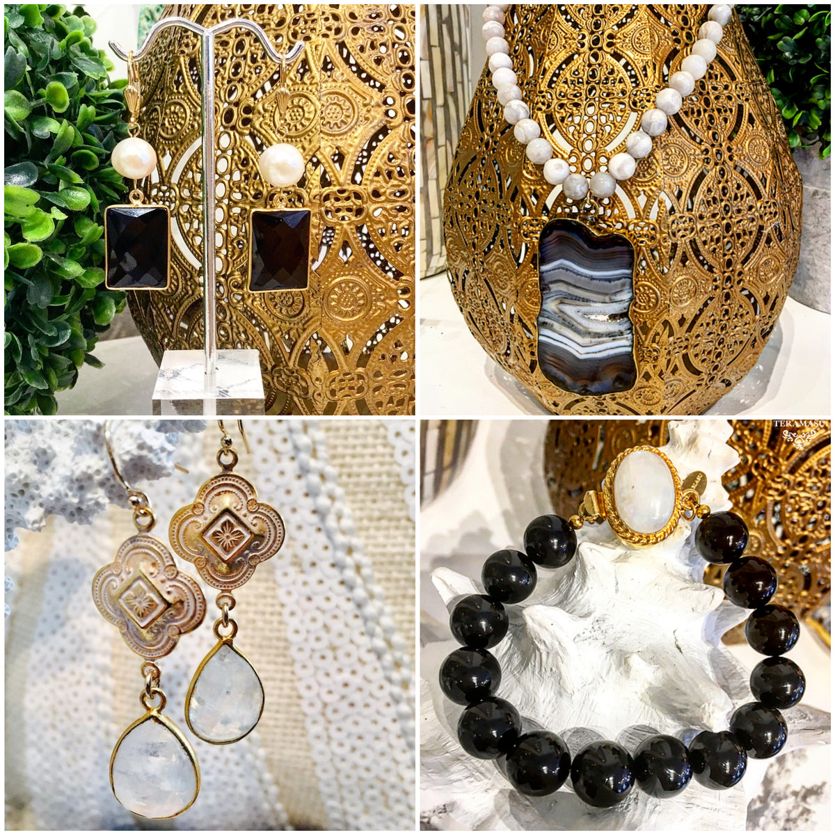 Chic Peek: Gorgeous Black & White Statement Jewelry Inspiration for Your Fall Style from Teramasu