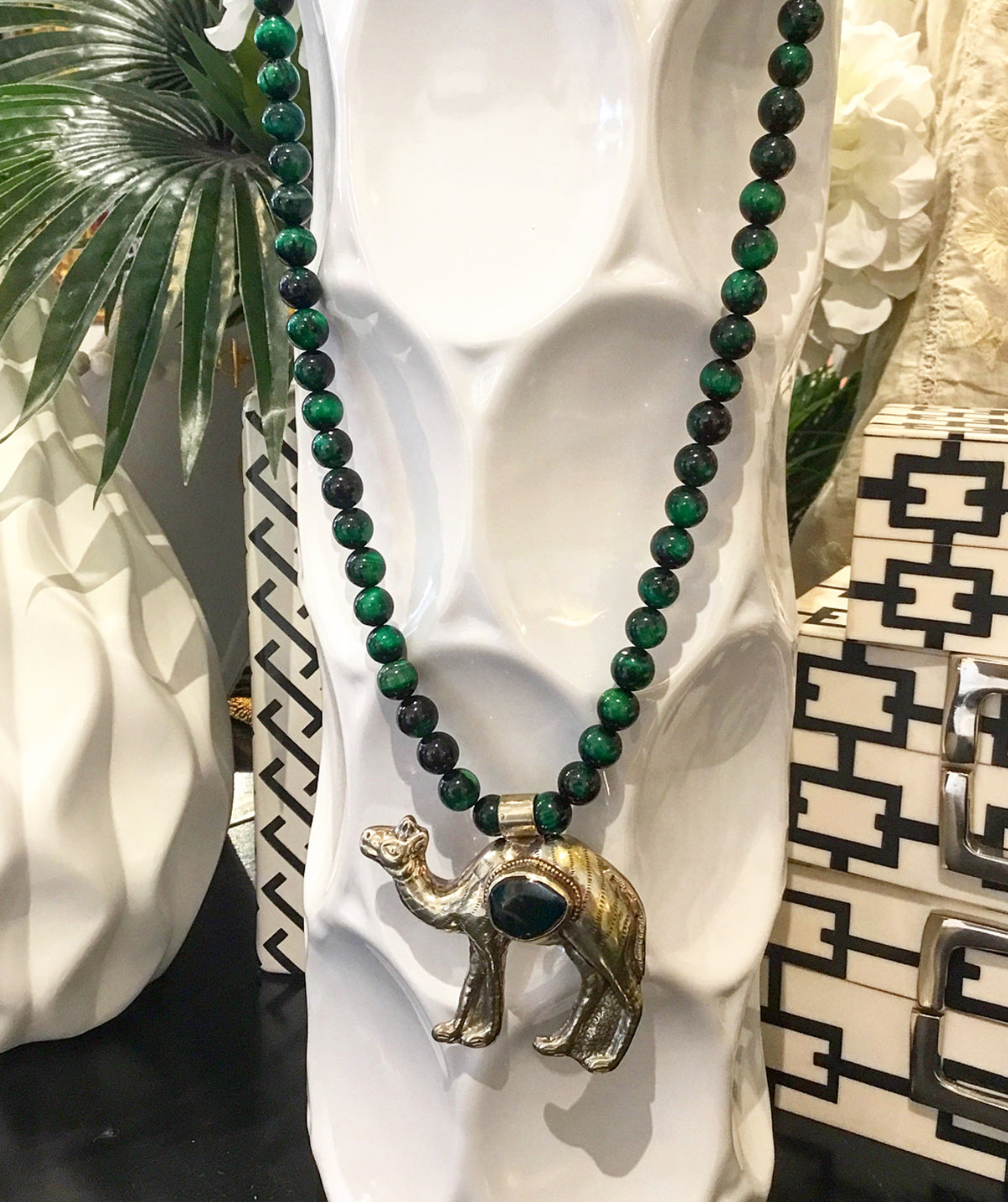 Chic Peek: The Gorgeous, New Teramasu Verdite Necklace with One-of-a-Kind Camel Pendant