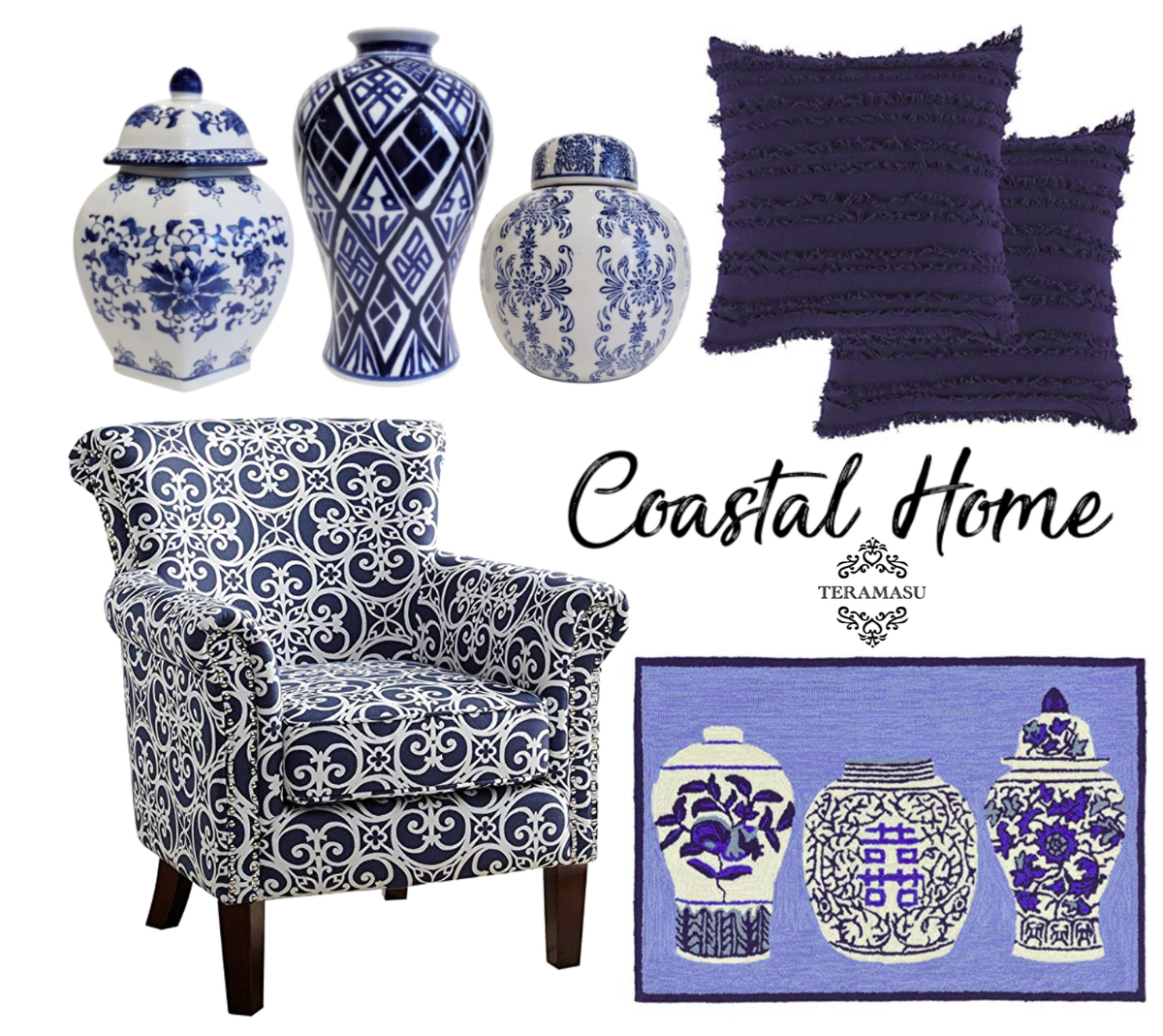 "Want It" Wednesday: Gorgeous Blue and White Coastal Home Inspiration from Teramasu