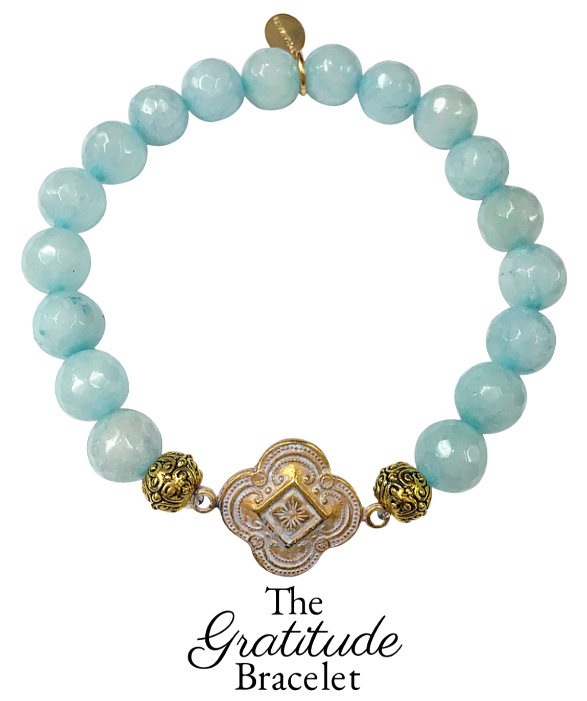 Saturday Stunner: Gorgeous & New, Handmade Designer Teramasu Gratitude Bracelet in Aqua Blue Agate from the Teramasu Gratitude Bracelet Collection