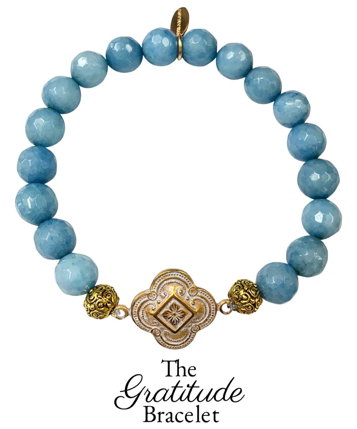 Chic Peek: Gorgeous & New, Handmade Designer Teramasu Gratitude Bracelet in Sky Blue Agate from the Teramasu Gratitude Collection
