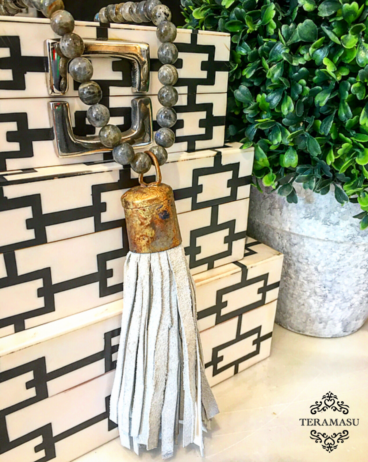 "Want It" Wednesday: Gorgeous & New, Handmade Designer Teramasu Labradorite Necklace with One-of-a-Kind, Vintage-Inspired Suede Tassel