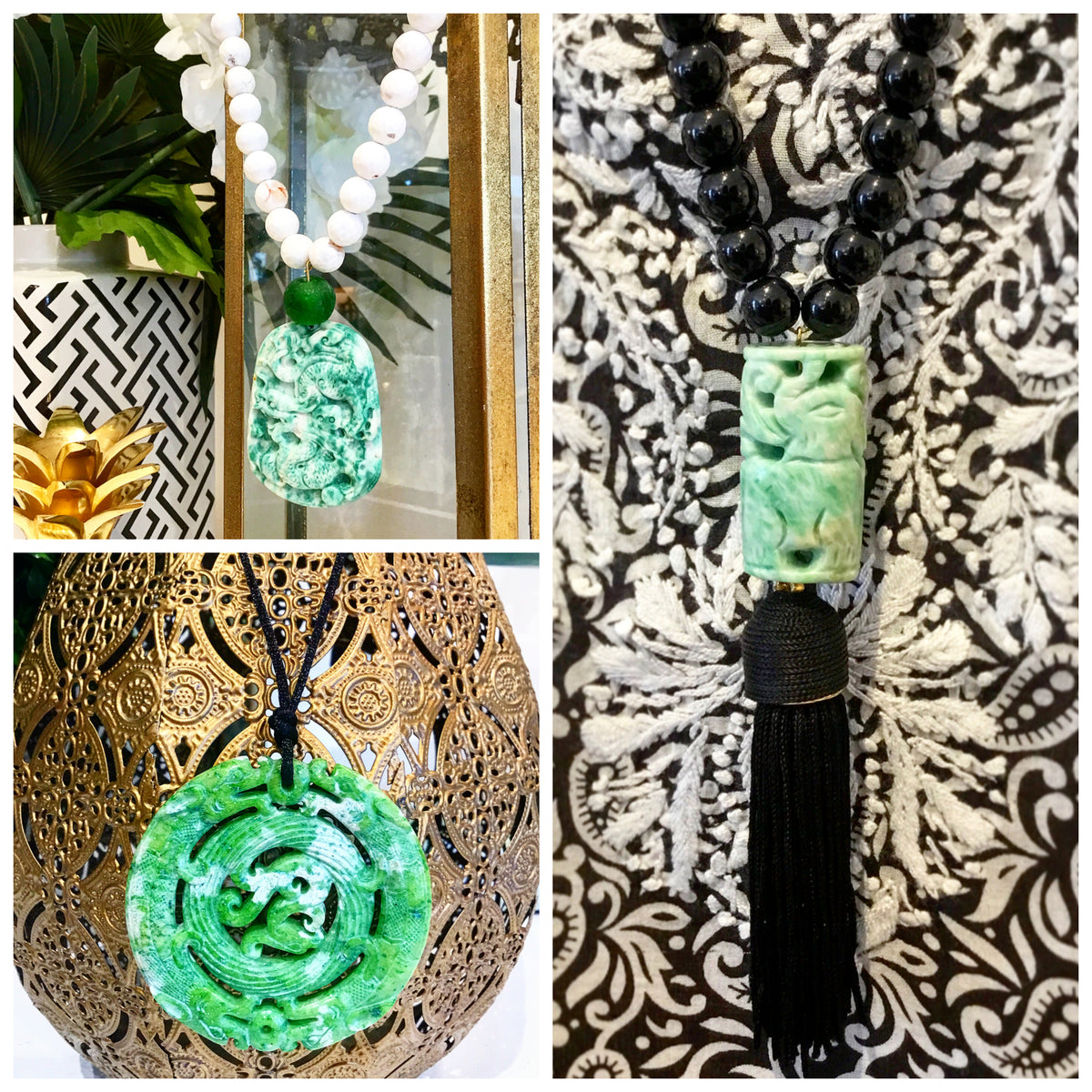 Living Ladylike: Gorgeous Green & White Marbled Jade Jewelry Inspiration from Teramasu