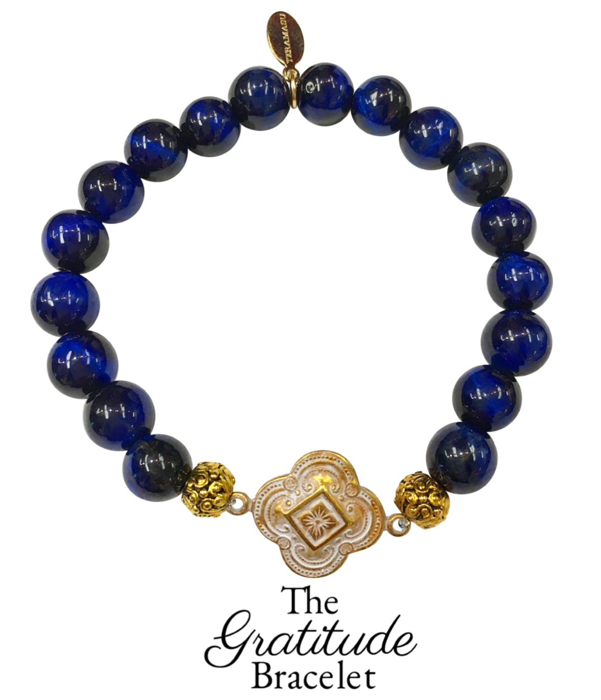 Friday Favorite: Gorgeous & New, Handmade Designer Teramasu Gratitude Bracelet in Navy Blue Tigers Eye from the Teramasu Gratitude Bracelet Collection