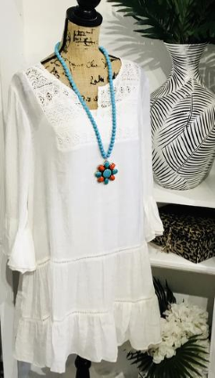Living Ladylike: Gorgeous & New Teramasu White Lace Ruffle Dress With Slip