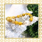 Luxury Baroque Pearl Yellow Agate Gratitude Bracelet 14K Gold Filled