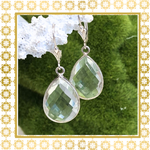 Teramasu Tear Drop Clear Crystal Sterling Silver Drop Earrings