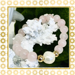 Luxury Baroque Pearl  Rose Quartz Gratitude Bracelet 14K Gold Filled