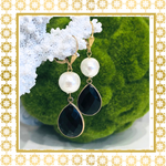 Handmade Teramasu Luxury Gratitude Earrings in Black Onyx