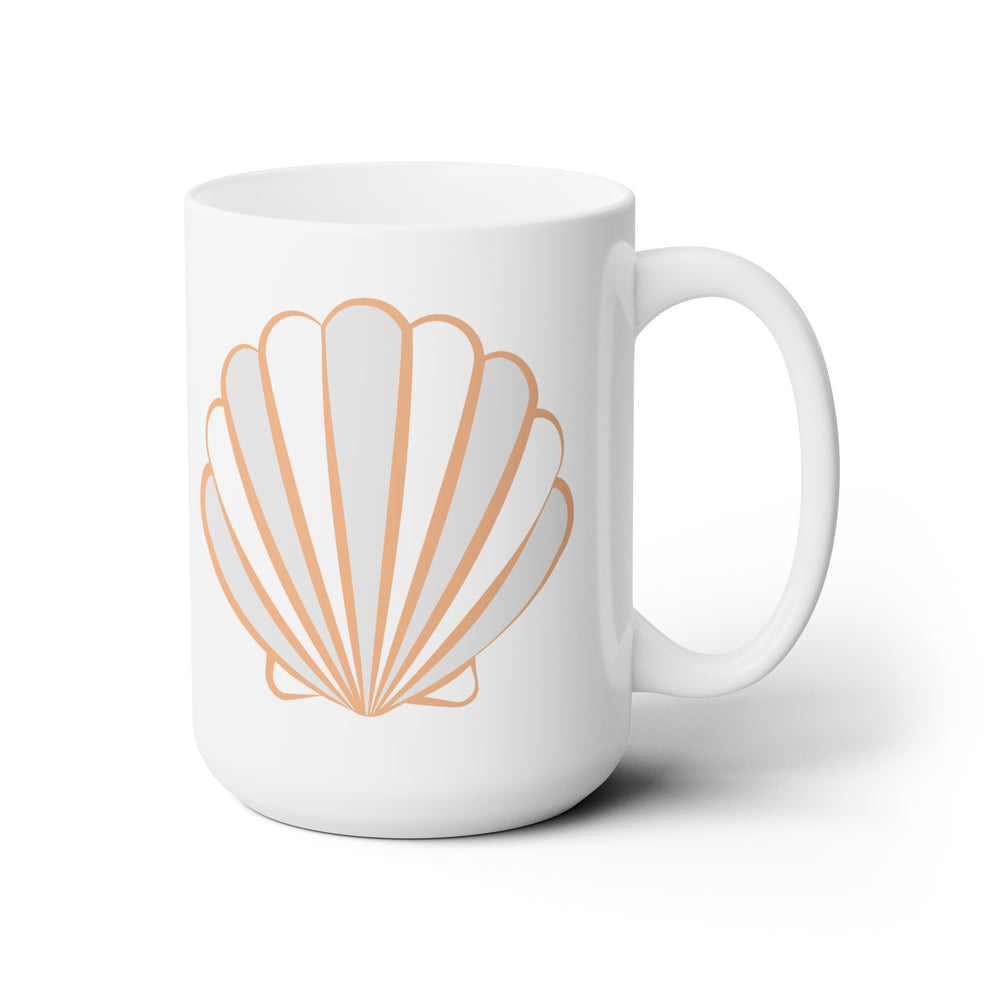 Golden Sea Shell Designer Coffee Mug, 15oz