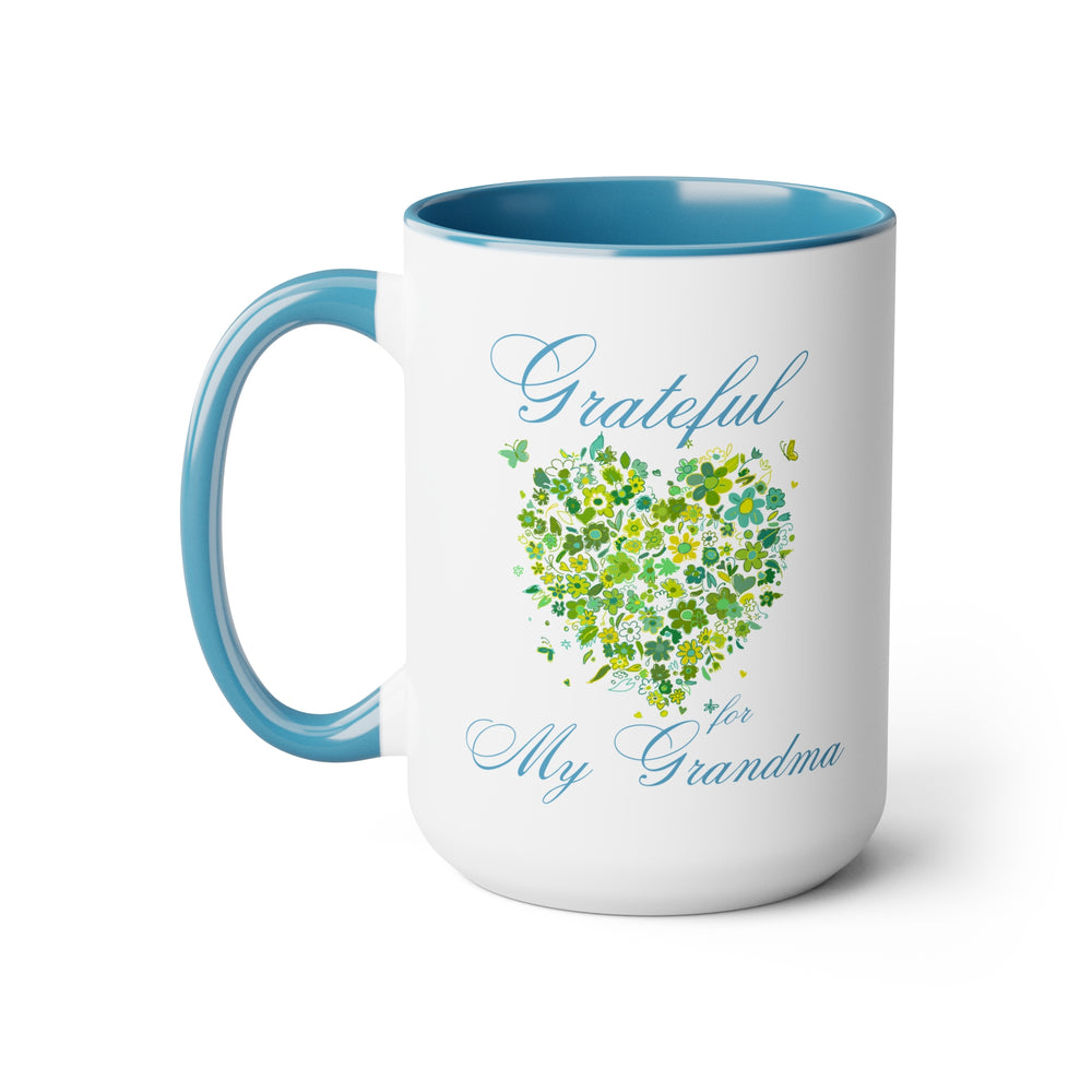 Grateful For My Grandma Two-Tone Coffee Mug, 15oz