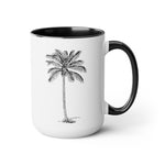 Palm Tree Designer Two-Tone Coffee Mug, 15oz