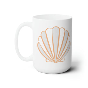 Golden Sea Shell Designer Coffee Mug, 15oz