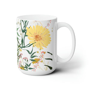 Luxury and  Elegant Floral Design  Ceramic Mug 15oz