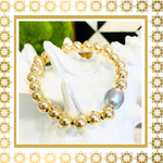 The Luxury Gratitude Bracelet in 14K Gold Filled With A Grey Pearl Bridal Jewelry Purity  Generosity  Loyalty