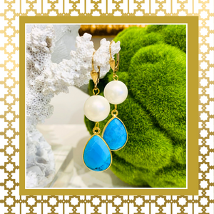 Handmade Teramasu Luxury Gratitude Earrings in Turquoise
