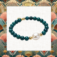 Chrysocolla  Baroque Pearl Gratitude Bracelet