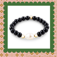 Luxury Baroque Pearl Black Onyx Gratitude Bracelet