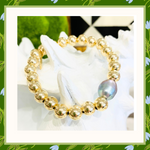 The Luxury Gratitude Bracelet in 14K Gold Filled With A Grey Pearl Bridal Jewelry Purity  Generosity  Loyalty