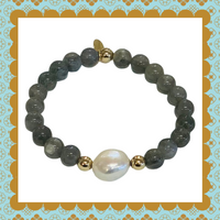 Luxury Baroque Pearl Labradorite Gratitude Bracelet