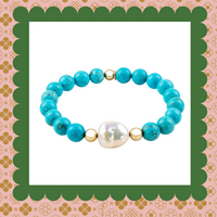 Luxury Baroque Pearl Turquoise Gratitude Bracelet