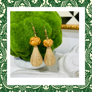 Teramasu Wicker Rattan 14K Gold Filled Drop Earrings