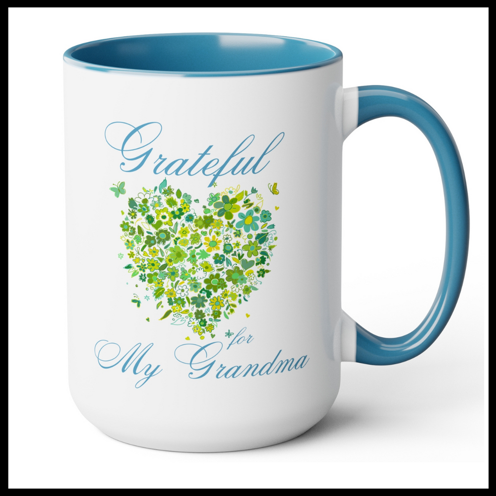 Grateful For My Grandma Two-Tone Coffee Mug, 15oz