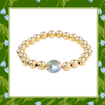 The Luxury Gratitude Bracelet in 14K Gold Filled With A Grey Pearl Bridal Jewelry Purity  Generosity  Loyalty