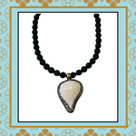 Black Onyx One of a Kind Shell Pendant Necklace