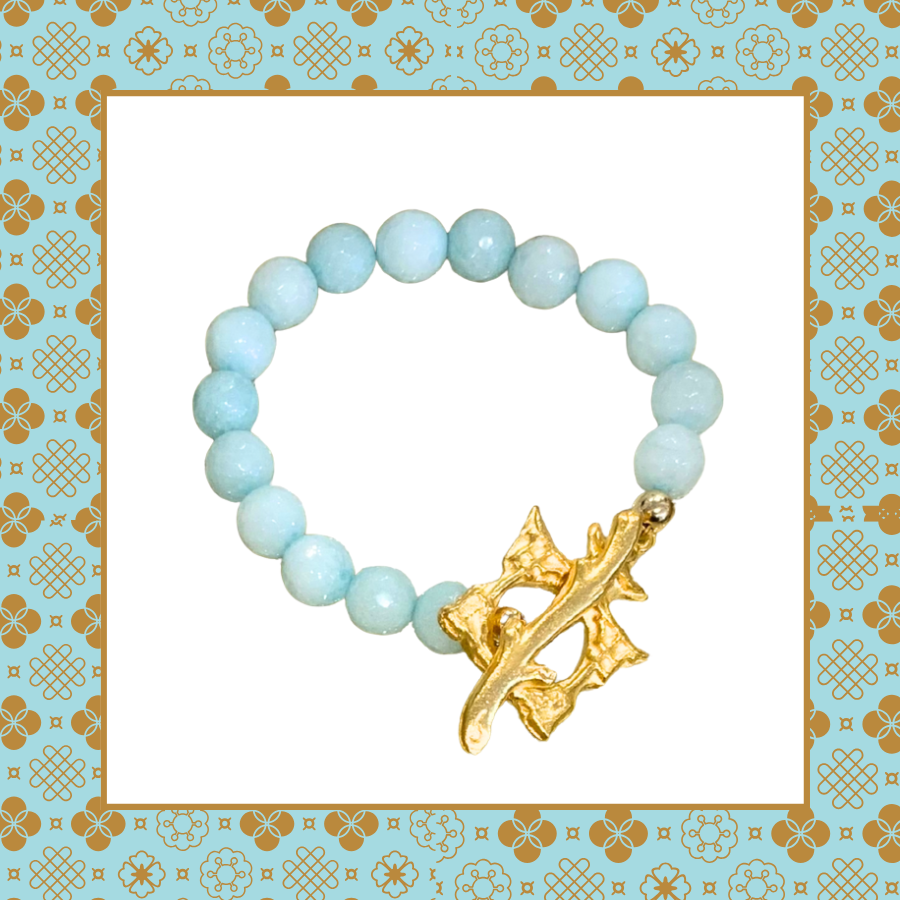 The Pagoda Bracelet Blue Faceted Agate