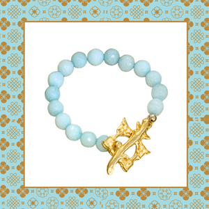 The Pagoda Bracelet Blue Faceted Agate