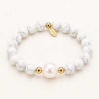 Howlite Baroque Pearl Gratitude Bracelet