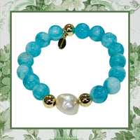 Luxury Baroque Pearl Blue Agate Gratitude Bracelet – Luxury Handmade Jewelry in Pinehurst, NC 14K Gold Filled  Clarity • Strength • Motivation