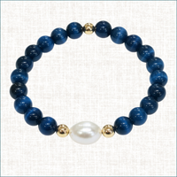 Luxury Baroque Pearl Deep Blue Tigers Eye Gratitude Bracelet 14K Gold Filled – Luxury Handmade Jewelry in Pinehurst, NC