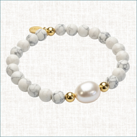 Luxury Baroque Pearl Howlite Gratitude Bracelet – Luxury Handmade Jewelry in Pinehurst, NC