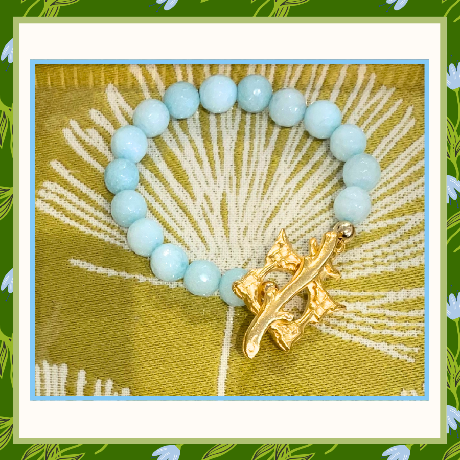 The Pagoda Bracelet Blue Faceted Agate