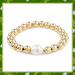 The Luxury Gratitude Bracelet in 14K Gold Filled With A Baroque Pearl Bridal Jewelry Purity  Generosity  Loyalty