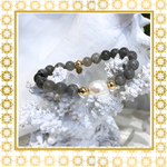 Luxury Baroque Pearl Labradorite Gratitude Bracelet 14K Gold Filled