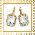 Teramasu Handmade Clear Crystal CZ Crystals Gold Plated Lever Back Drop Earrings