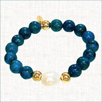 Luxury Baroque Pearl Chrysocolla Gratitude Bracelet - Luxury Handmade Jewelry in Pinehurst, NC