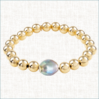 The Luxury Gratitude Bracelet in 14K Gold Filled With A Grey Pearl – Luxury Handmade Jewelry in Pinehurst, NC