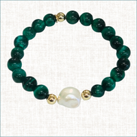 Luxury Baroque Pearl Green Tiger's Eye Gratitude Bracelet – Luxury Handmade Jewelry in Pinehurst, NC