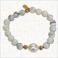 Luxury Baroque Pearl Howlite Gratitude Bracelet – Luxury Handmade Jewelry in Pinehurst, NC