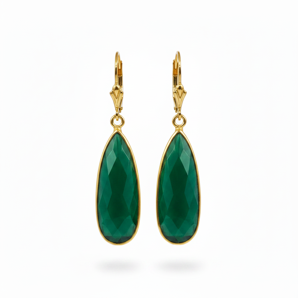 Green Onyx Drop Earrings