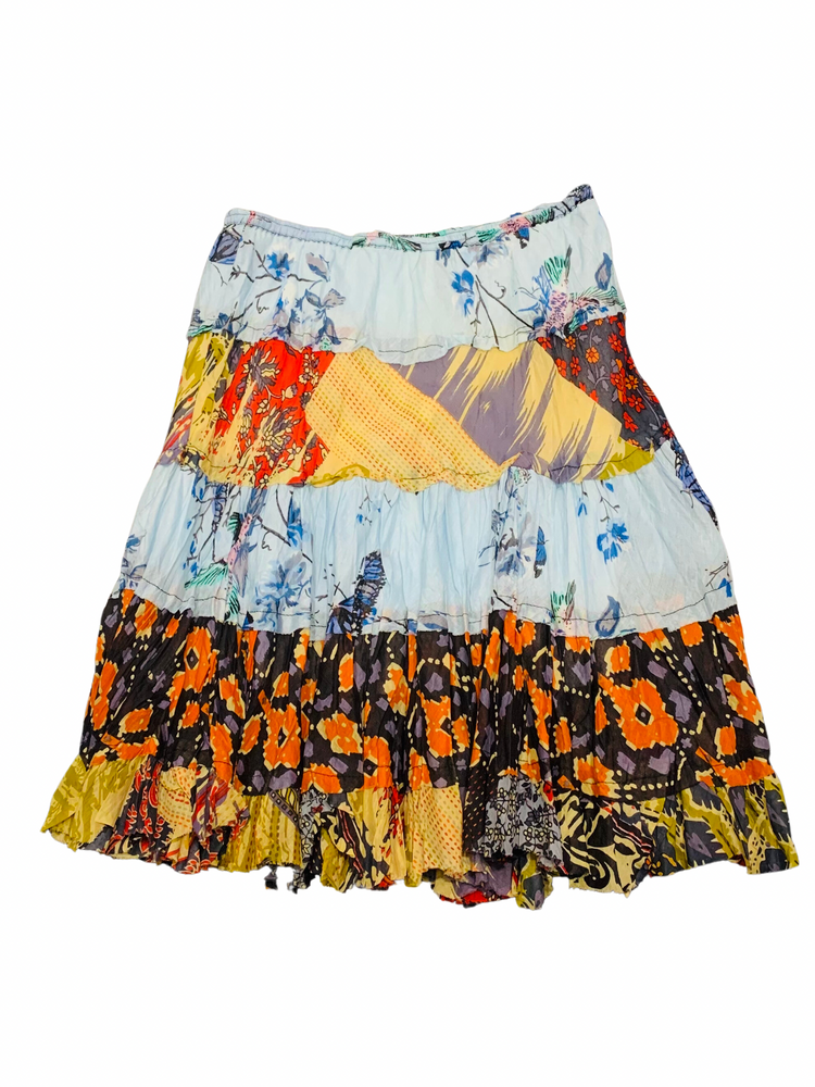 Multi Color Elastic Waist Skirt