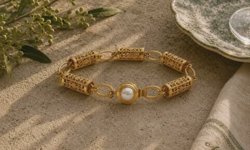 Terrie works with distinctive stones and natural materials chosen for their beauty, rarity, and character. From luminous pearls to vibrant turquoise and aqua chalcedony, each element is selected to create jewelry that feels both modern and timeless.
