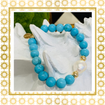 Luxury Baroque Pearl Gratitude Bracelet 14K Gold Filled in Turquoise Strength  Wisdom  Friendship