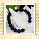 Luxury Baroque Pearl Deep Blue Tigers Eye Gratitude Bracelet 14K Gold Filled